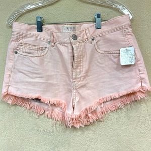 Free People NWT Pink distressed denim Shorts size 29